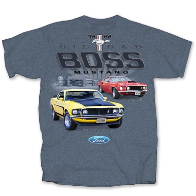 T-Shirt homme 1969 Mustang Big Bad Boss Bleu Indigo